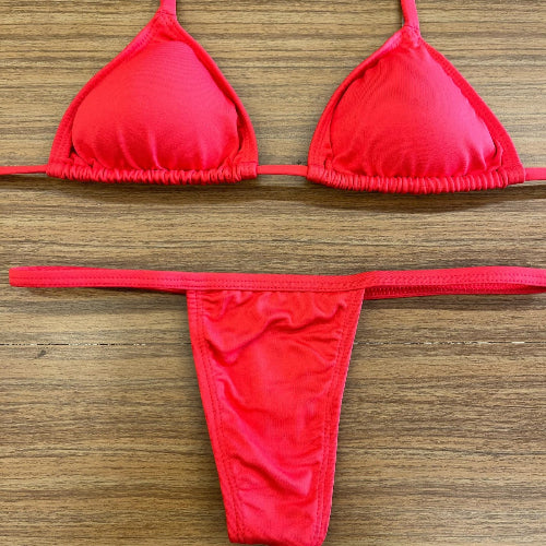 Biquíni Fita Frente Menor Fio Dental - Vermelho