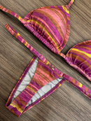 Biquíni Fita Frente Menor Fio Dental Marrom Divertido